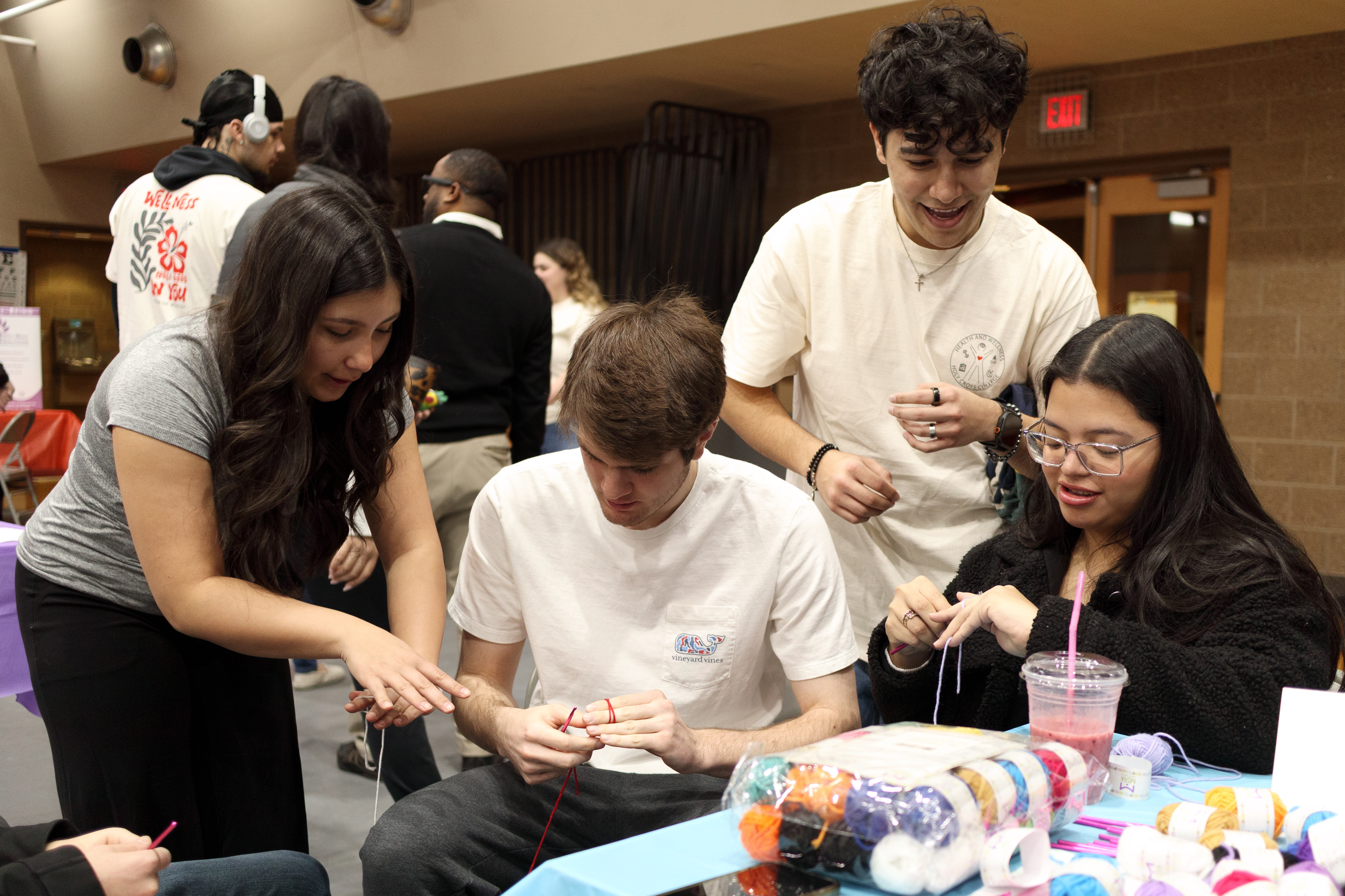 Students and staff at the Wellness Fair